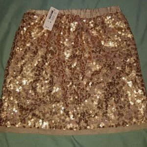 Girls Gold Sequin Skirt